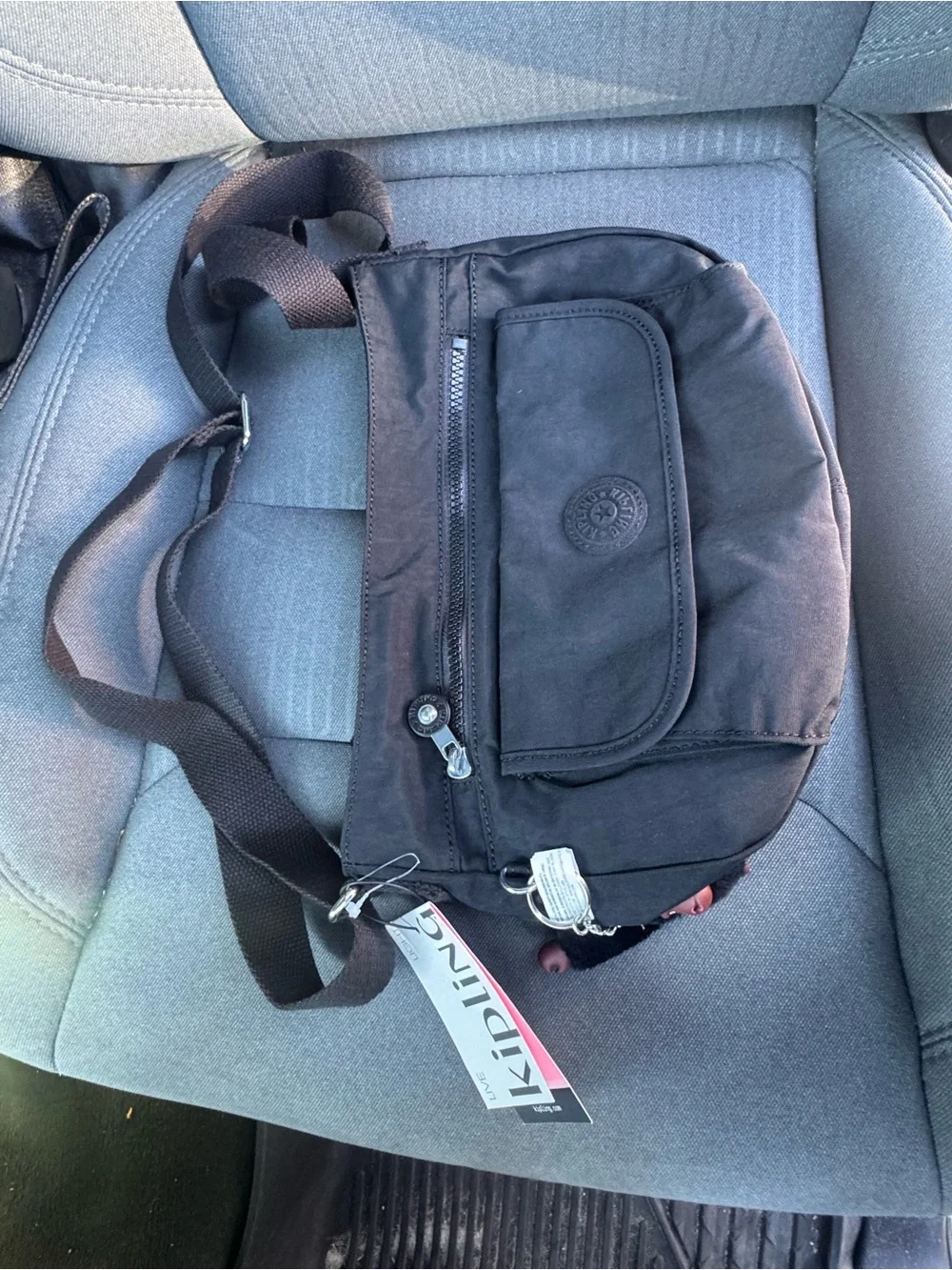 Kipling Black Nylon Crossbody Messenger Bag